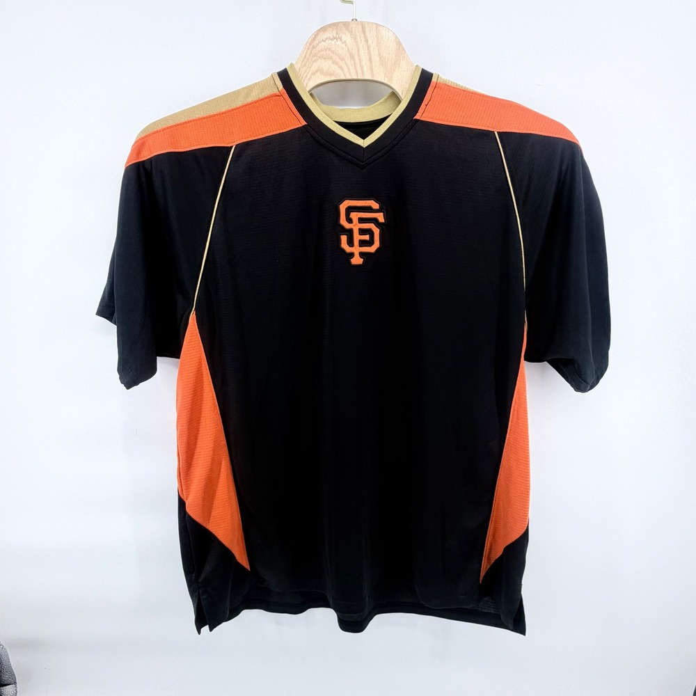 SF Giants‎ Galietti 81 MLB V-Neck Pullover Jersey Men XXL Black Orange